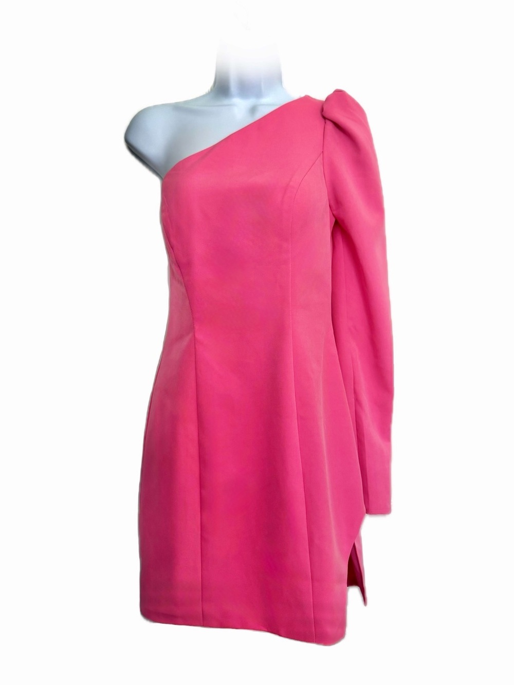 Ieena for Mac Duggal - One-Shoulder Long Sleeve Short Pink Dress - New With Tags